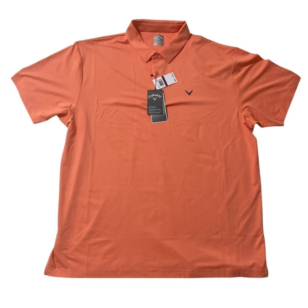 Callaway Mens XXL Coral Chic Golf Polo Shirt Opti-Dri Performance Stretch New